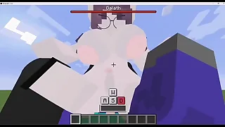 Steve do minecraft comendo uma futanari